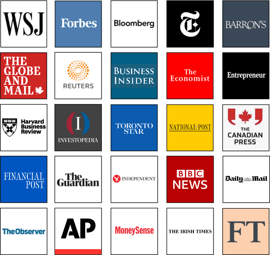 Wide range of publishers including the Wall Street Journal, The New York Times, Forbes, Barrons and more.