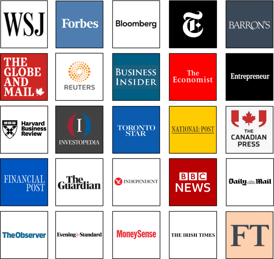 Wide range of publishers including the Wall Street Journal, The New York Times, Forbes, Barrons and more.